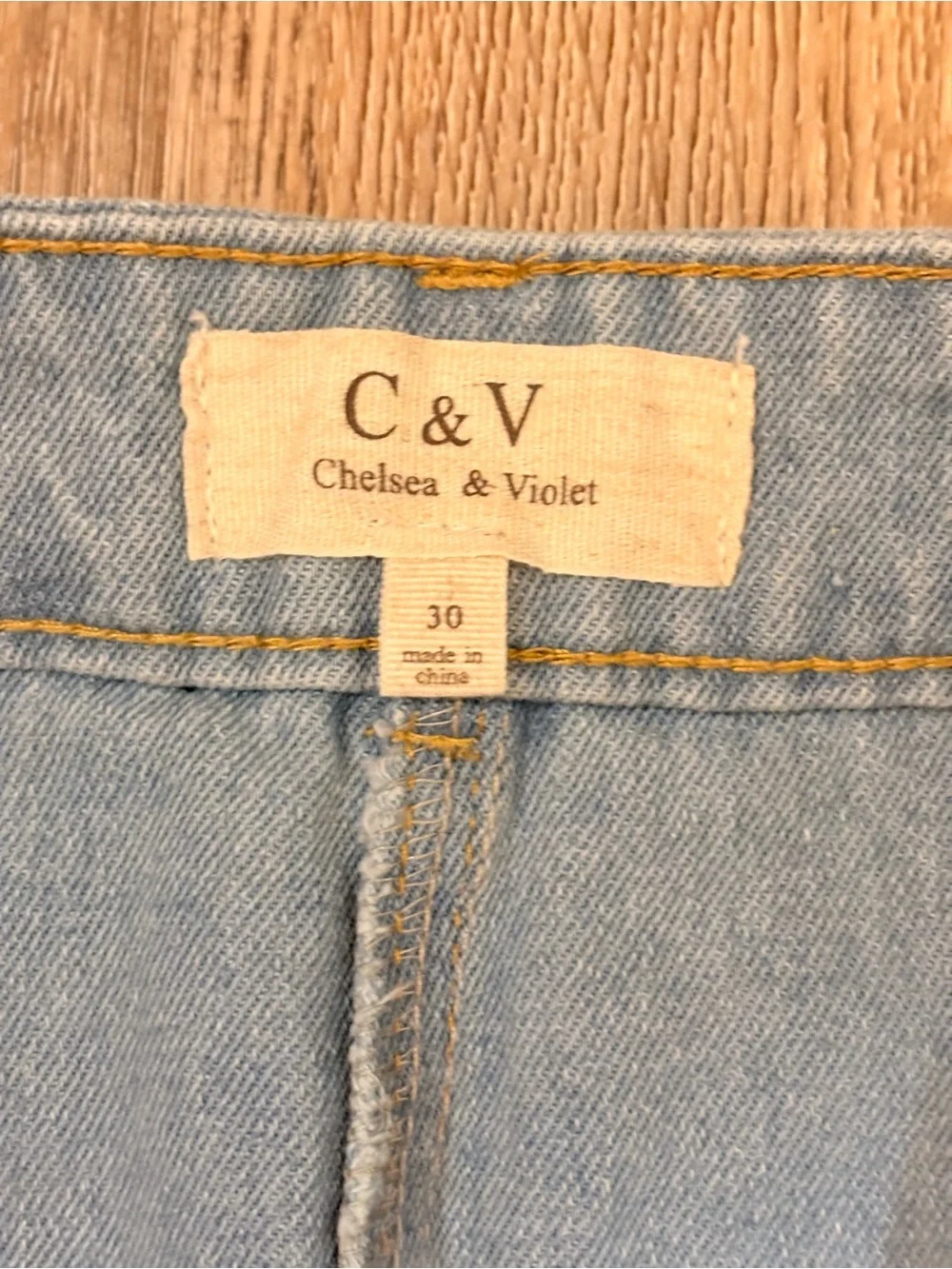 Chelsea & Violet Light Blue Denim Mini Skirt